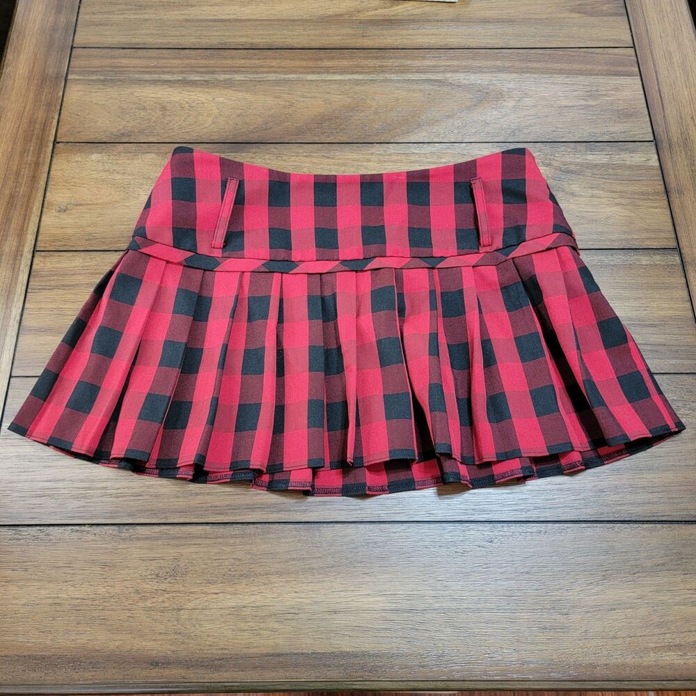 Tracy Evans Limited Mini Skirt Red & Black Squares - Size 9